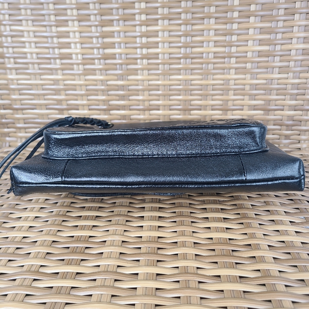 The Sak Sanibel Black Floral Embossed Leather Crossbody Bag Purse Small - Picture 5 of 14